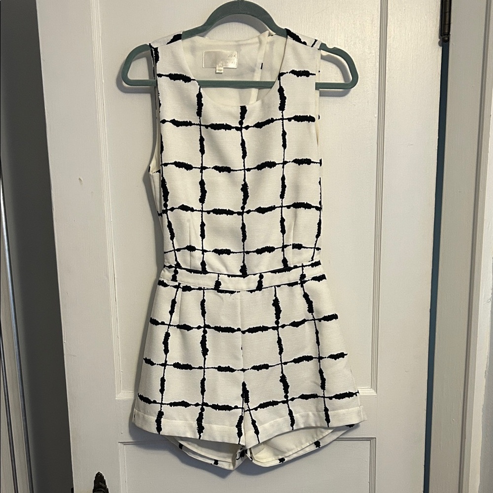 J.O.A. Black and White Grid Jumpsuit